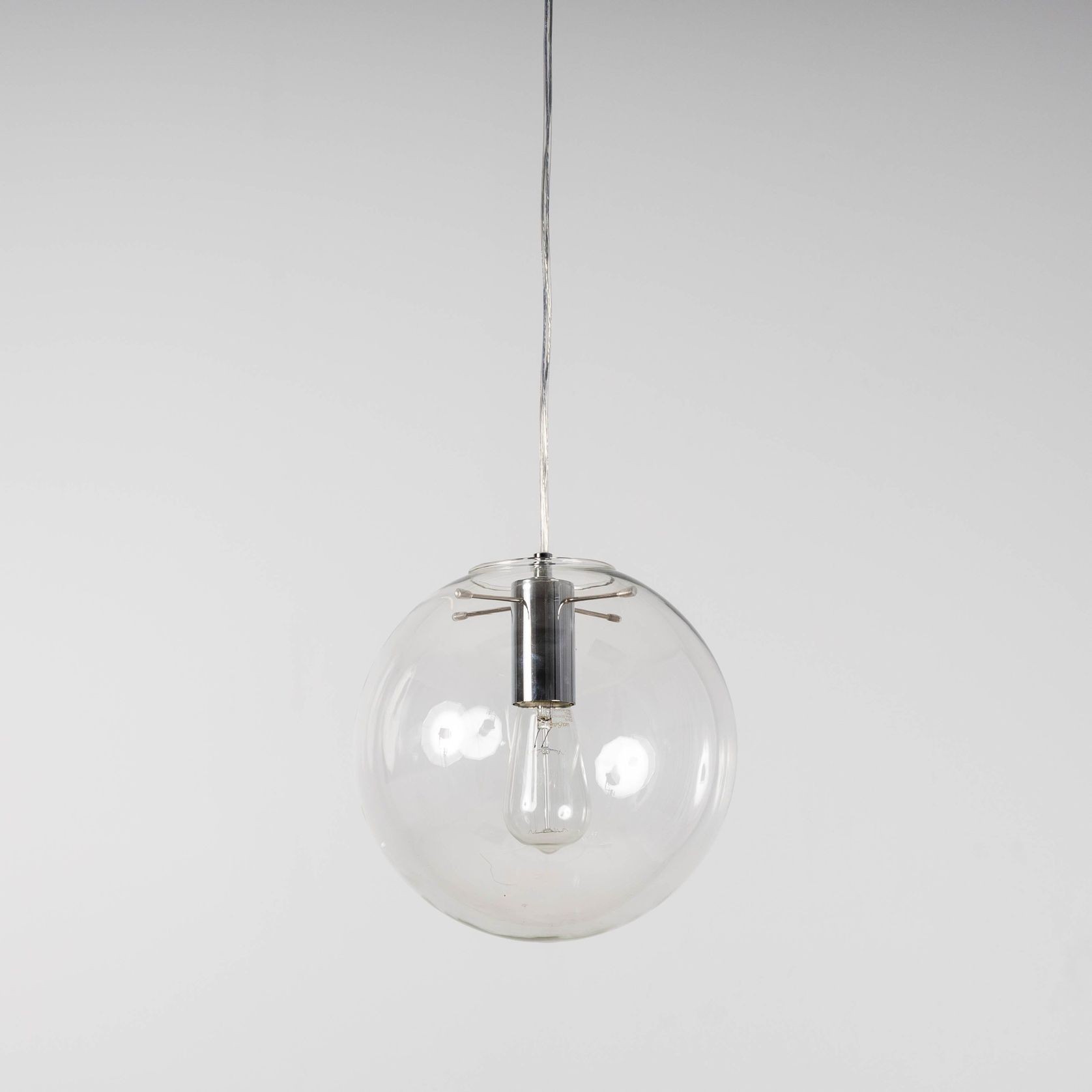Ariana Glass Pendant Light - Chrome gallery detail image