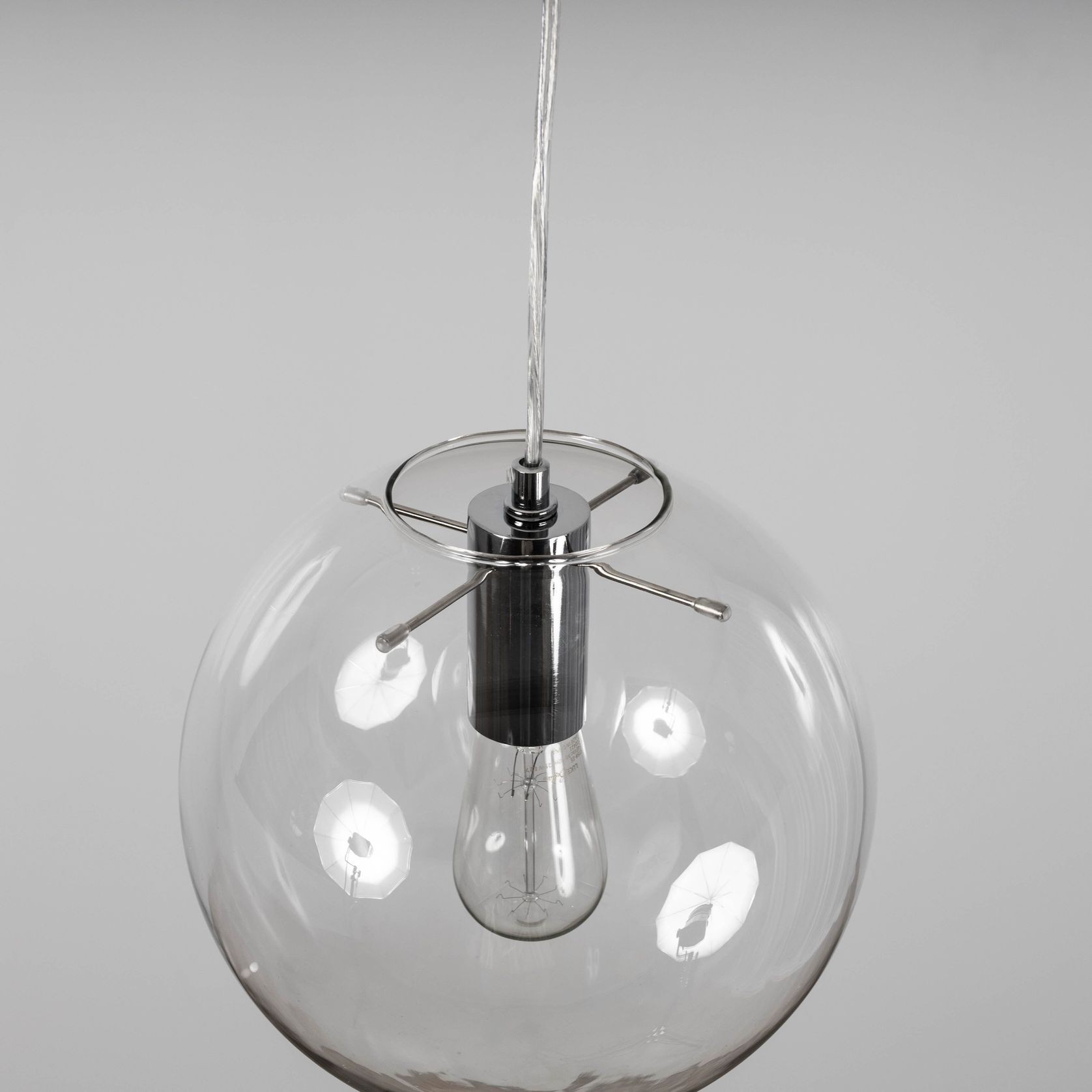 Ariana Glass Pendant Light - Chrome gallery detail image