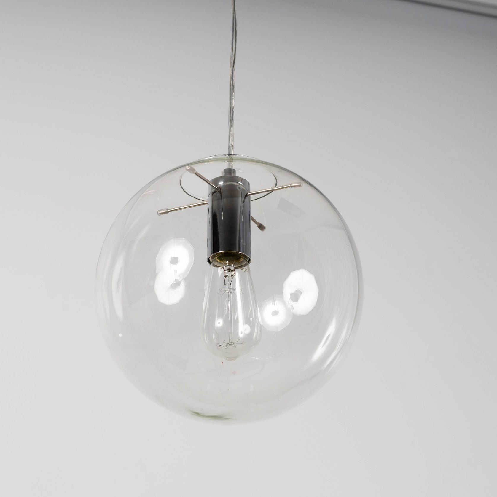 Ariana Glass Pendant Light - Chrome gallery detail image