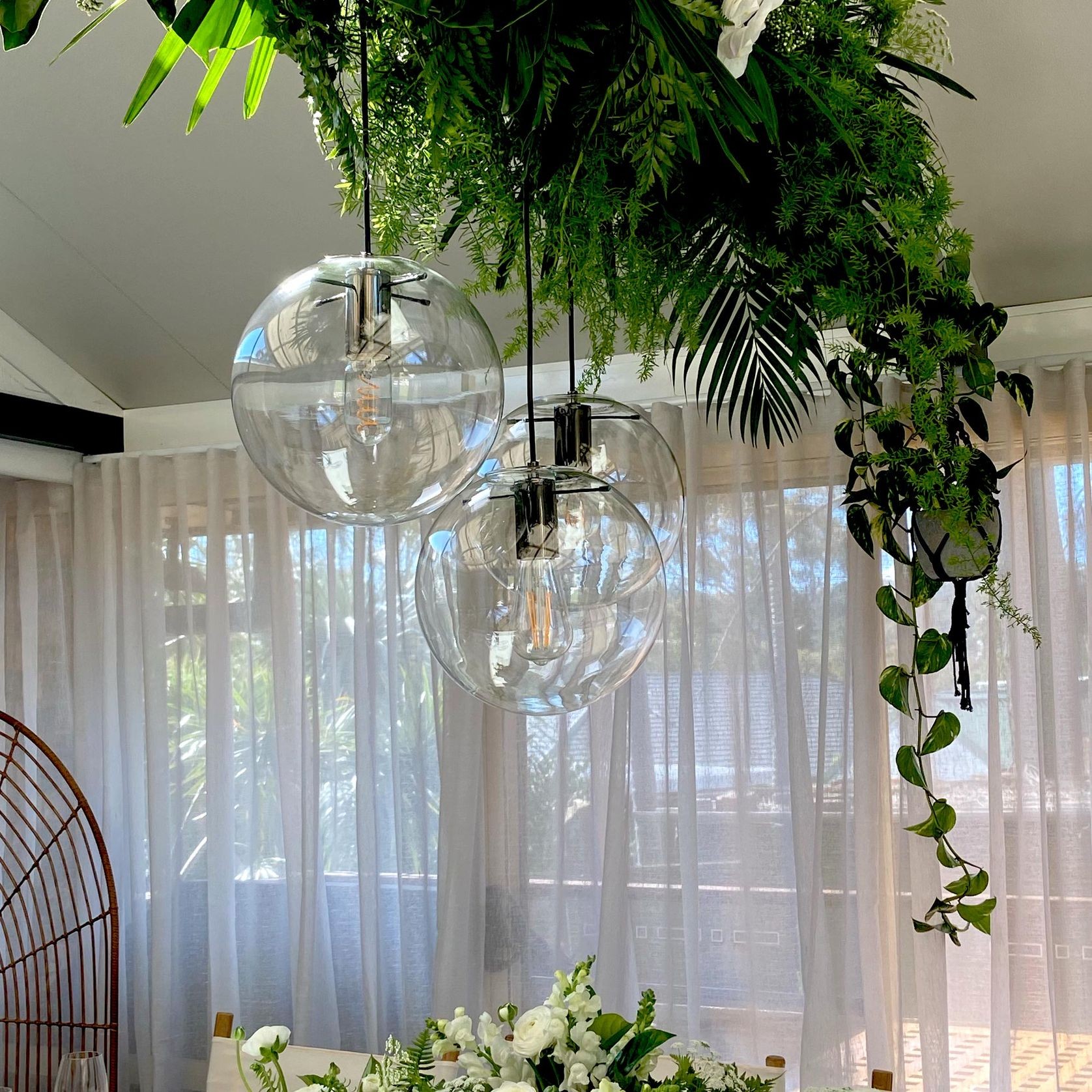 Ariana Glass Pendant Light - Chrome gallery detail image