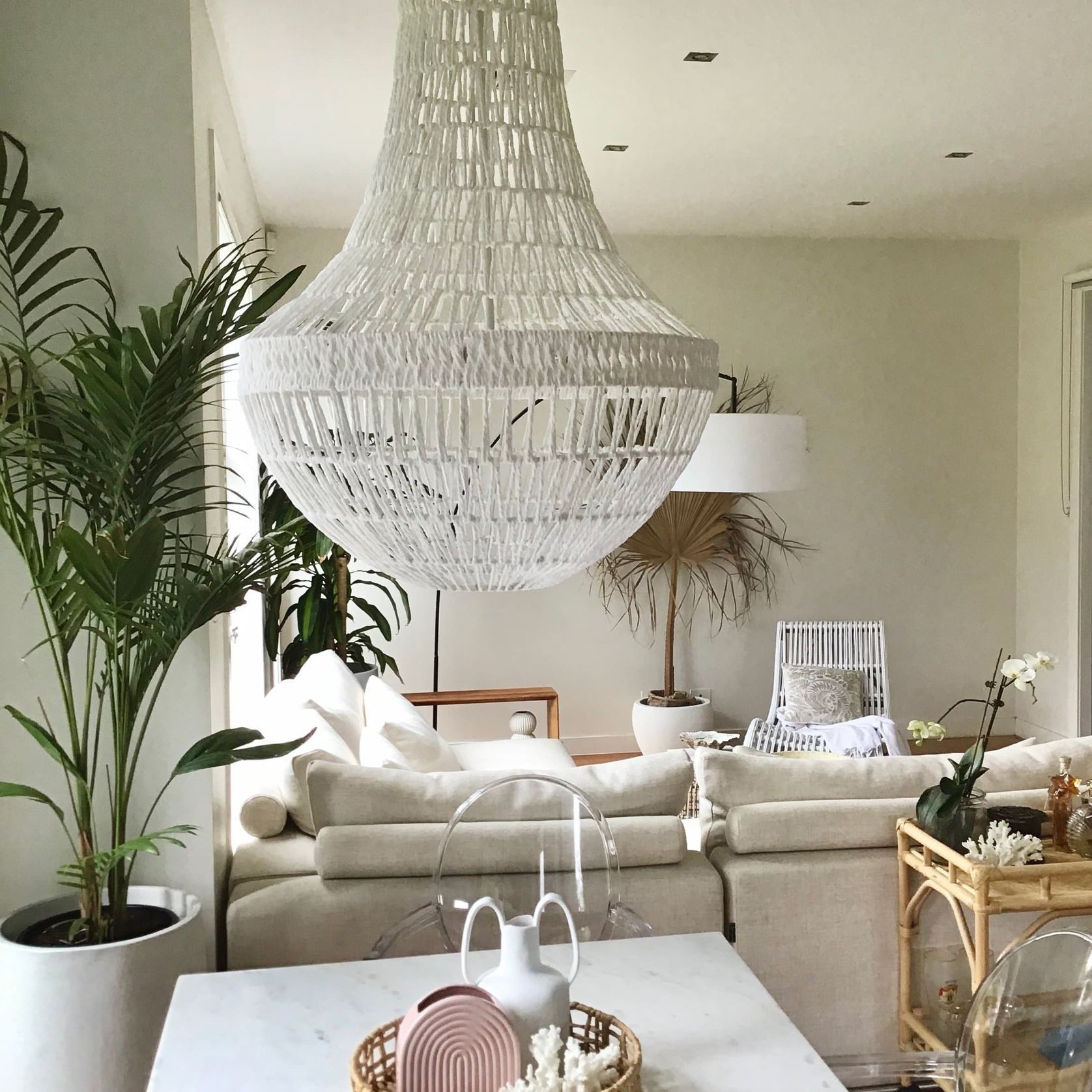 White Rope Empire Pendant Chandelier - Como gallery detail image