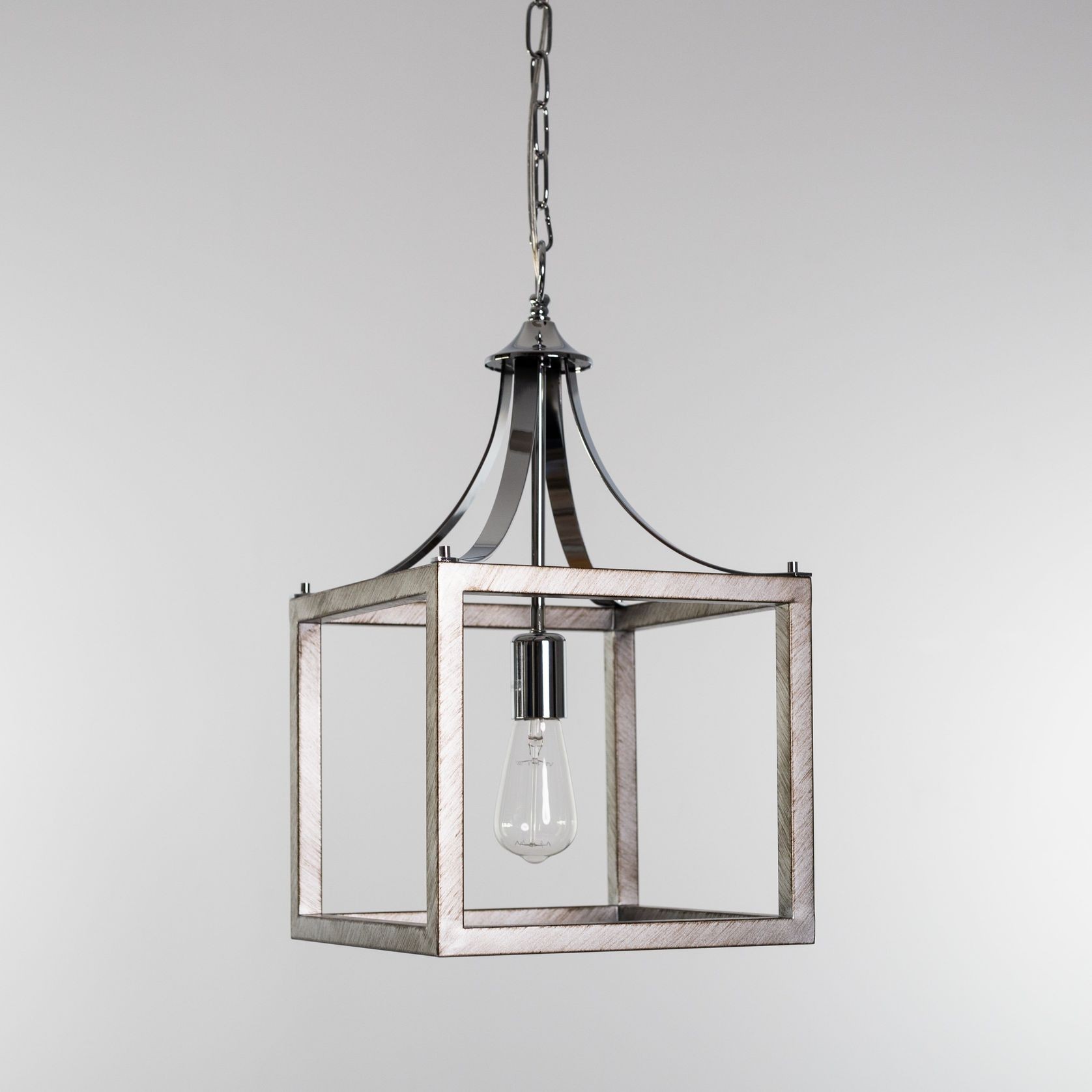 Hampton Style Lantern Pendant Light - Langham - Chrome gallery detail image