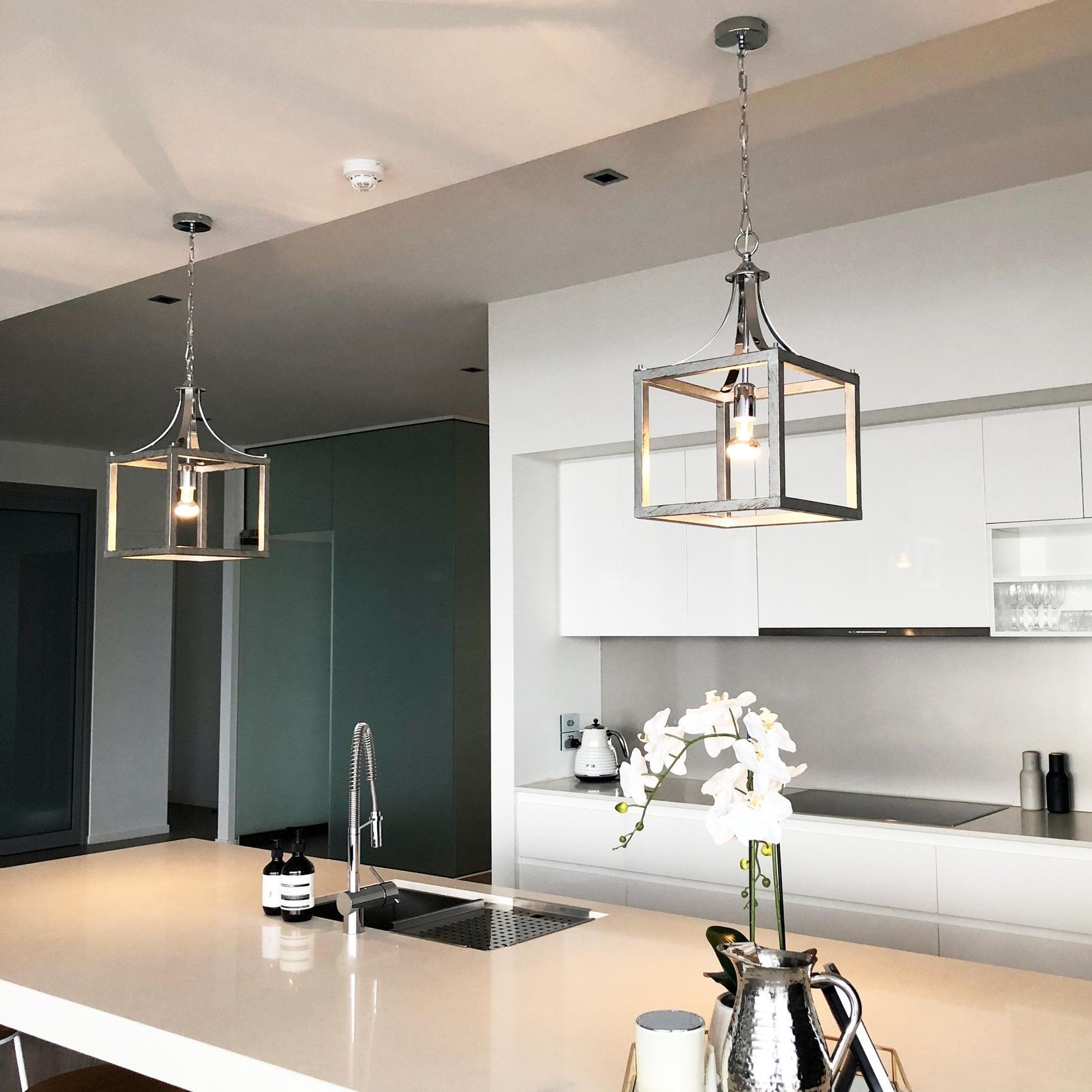 Hampton Style Lantern Pendant Light - Langham - Chrome gallery detail image