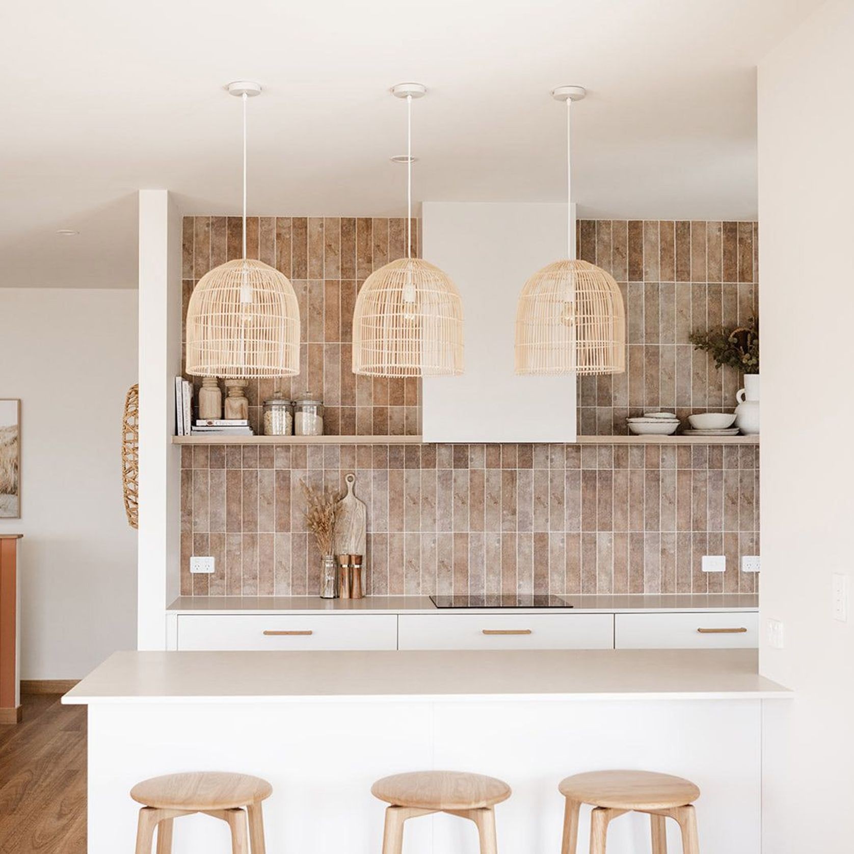 Natural Rattan Cane Wicker Pendant Light - Siena - 2 Sizes gallery detail image
