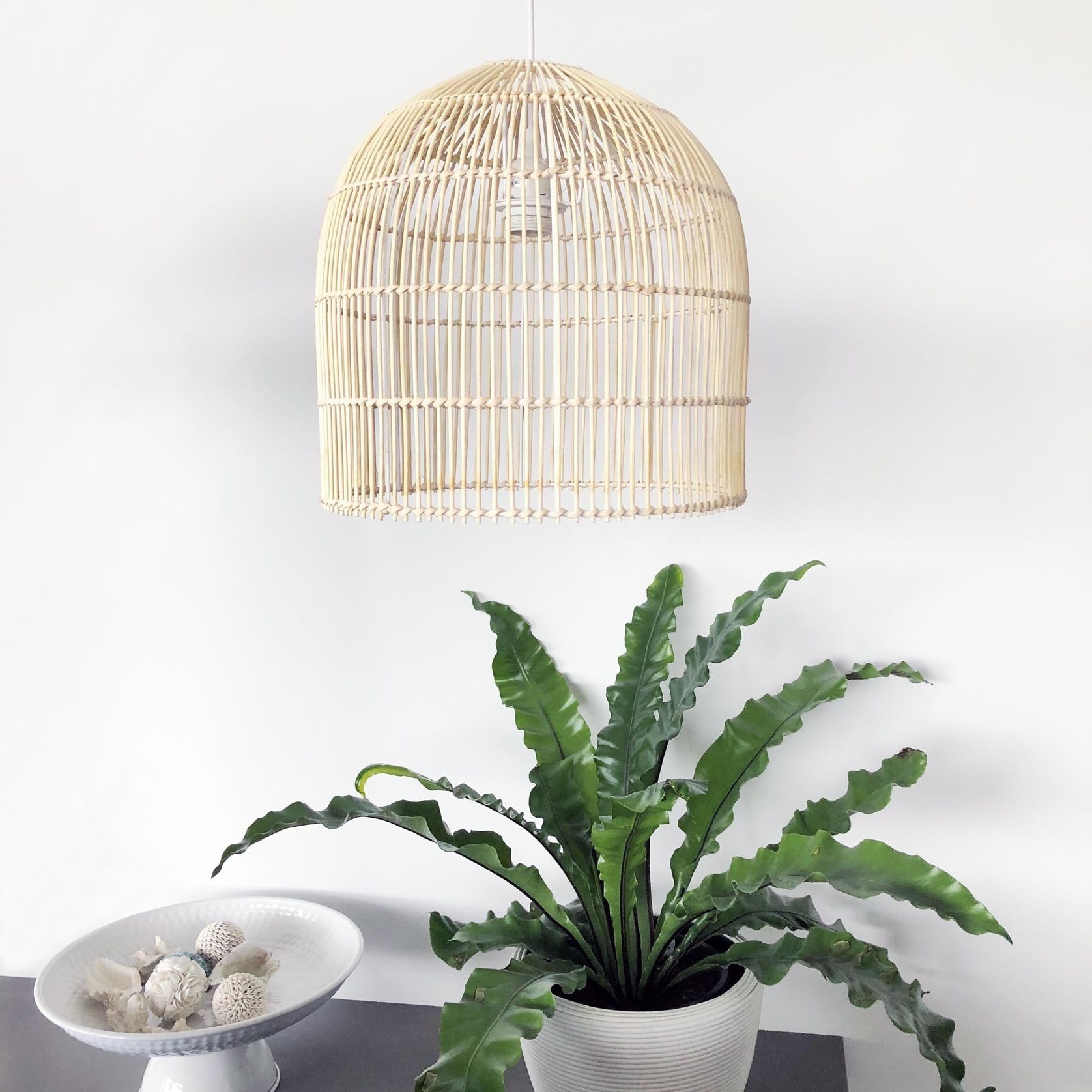 Natural Rattan Cane Wicker Pendant Light - Siena - 2 Sizes gallery detail image