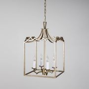 Detailed Box Frame Lantern Pendant Light - Champagne gallery detail image