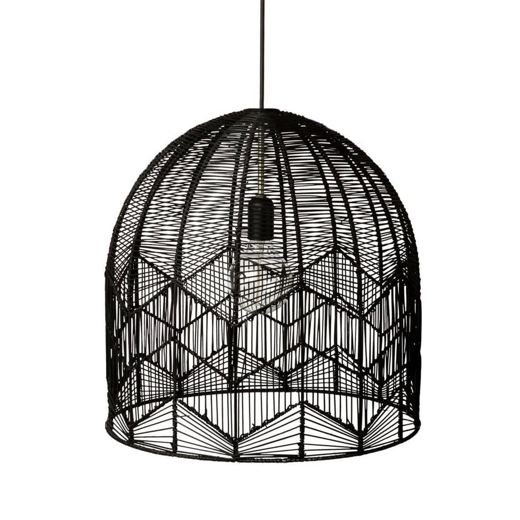 Black Rattan Lace Pendant Light - Amalfi - 2 Sizes gallery detail image