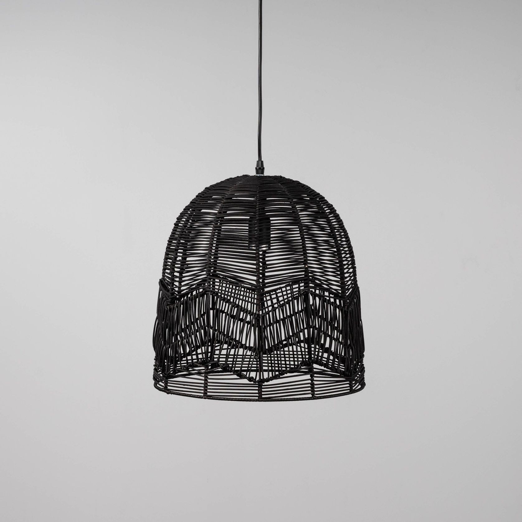 Black Rattan Lace Pendant Light - Amalfi - 2 Sizes gallery detail image
