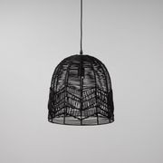 Black Rattan Lace Pendant Light - Amalfi - 2 Sizes gallery detail image
