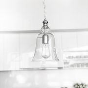 Gracie Glass Bell Shape Pendant Light - Polished Chrome gallery detail image