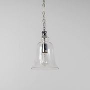 Gracie Glass Bell Shape Pendant Light - Polished Chrome gallery detail image