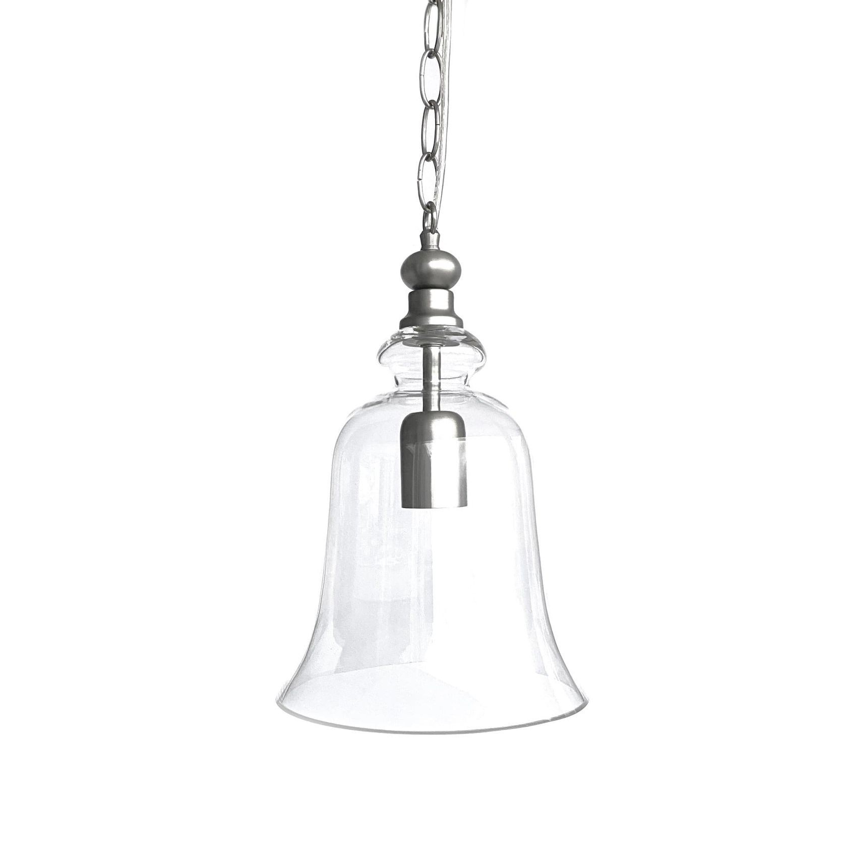 Gracie Glass Bell Shape Pendant Light - Matt Silver gallery detail image