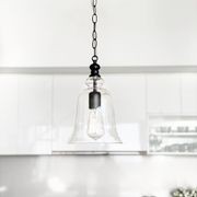 Gracie Glass Bell Shape Pendant Light - Black gallery detail image