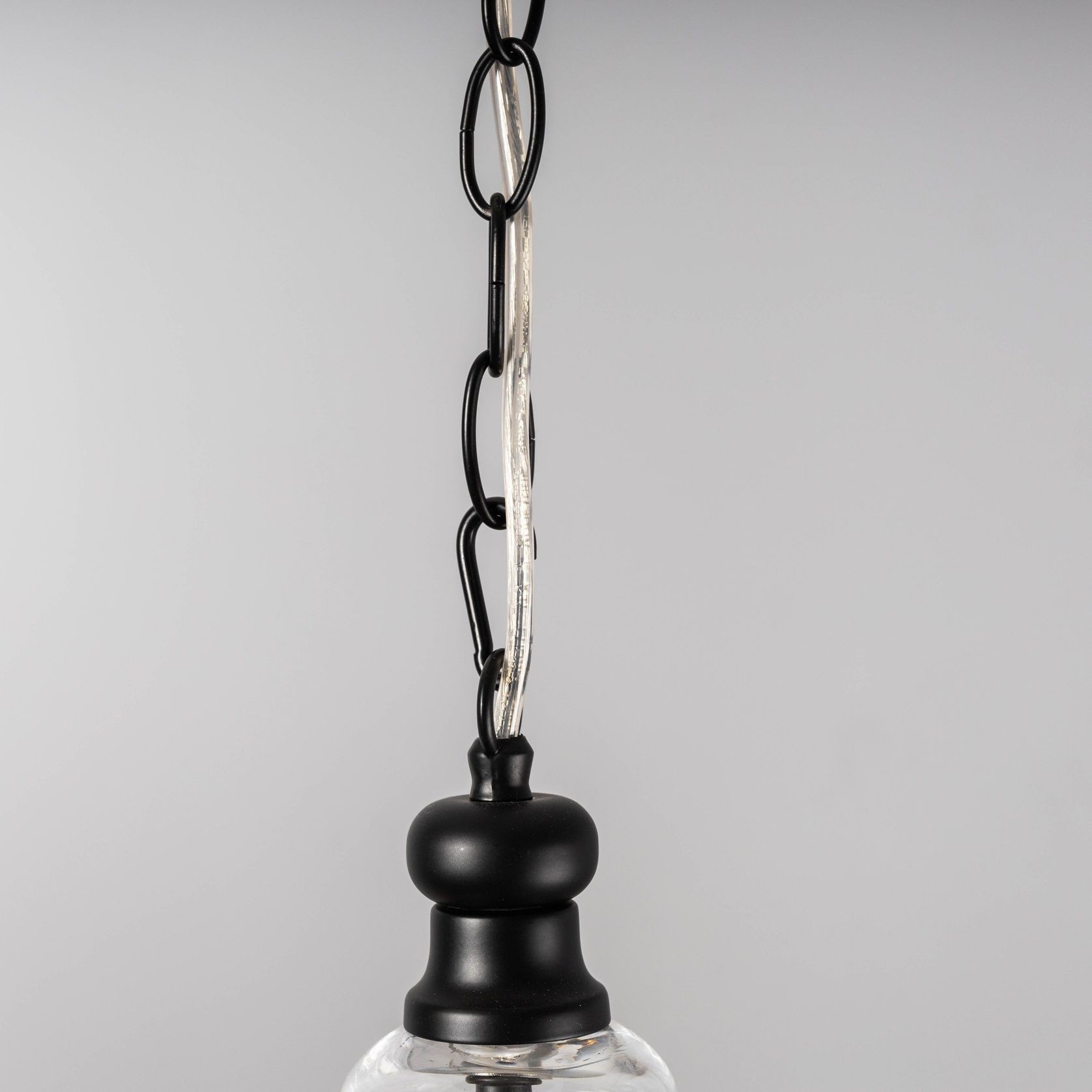 Gracie Glass Bell Shape Pendant Light - Black gallery detail image