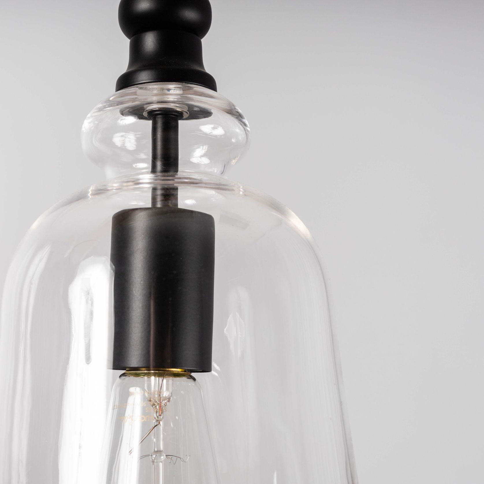 Gracie Glass Bell Shape Pendant Light - Black gallery detail image