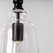 Gracie Glass Bell Shape Pendant Light - Black gallery detail image