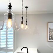 Gracie Glass Bell Shape Pendant Light - Black gallery detail image