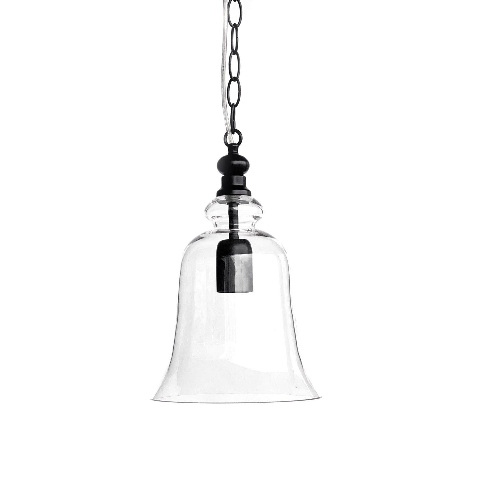 Gracie Glass Bell Shape Pendant Light - Black gallery detail image