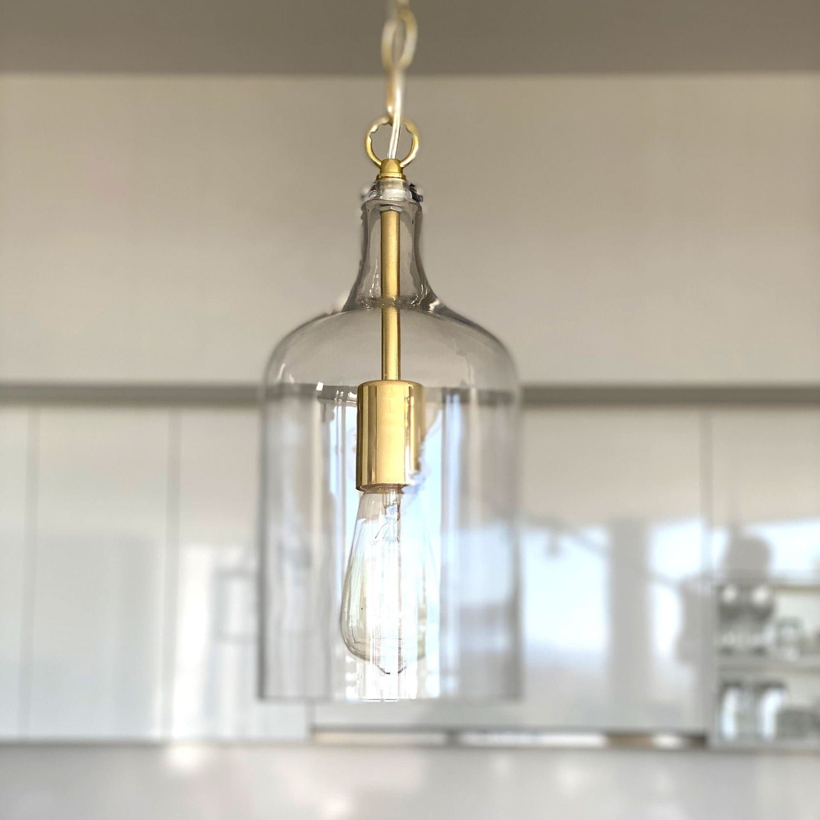 Kendal Glass Pendant Light - Gold gallery detail image