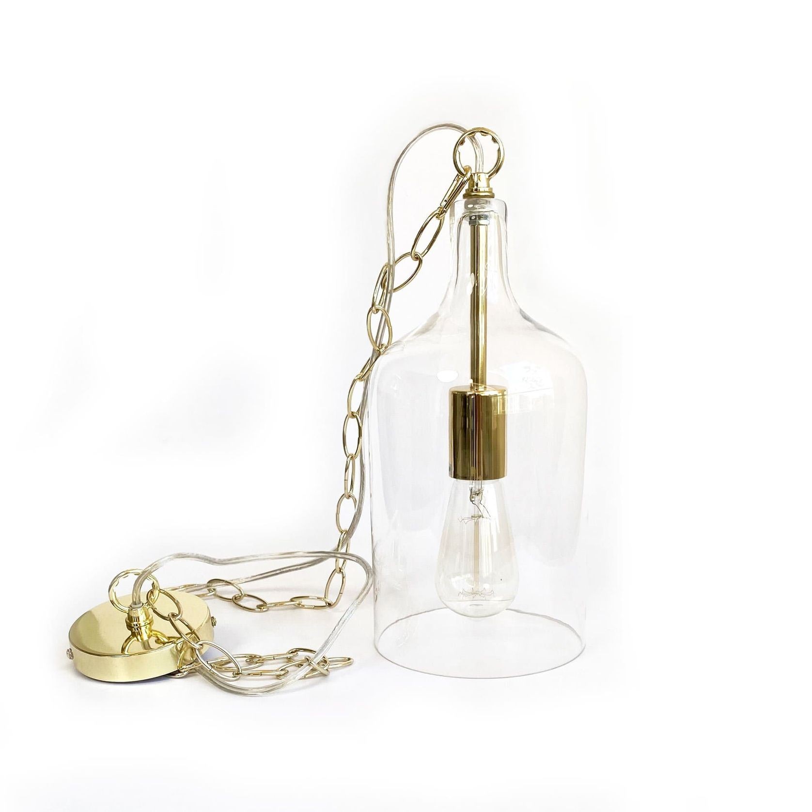 Kendal Glass Pendant Light - Gold gallery detail image