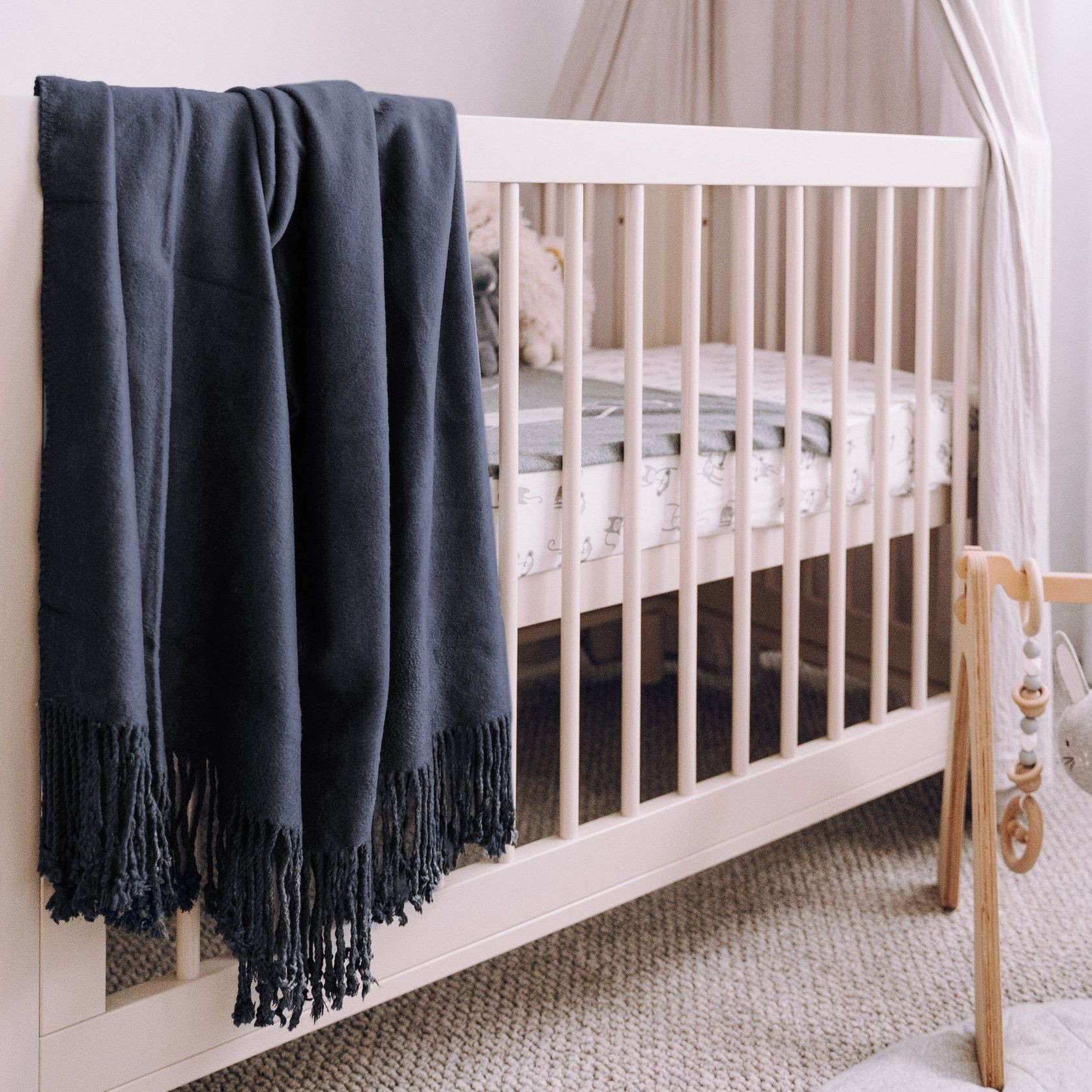 Luxury Bamboo Throw Blanket - Navy gallery detail image