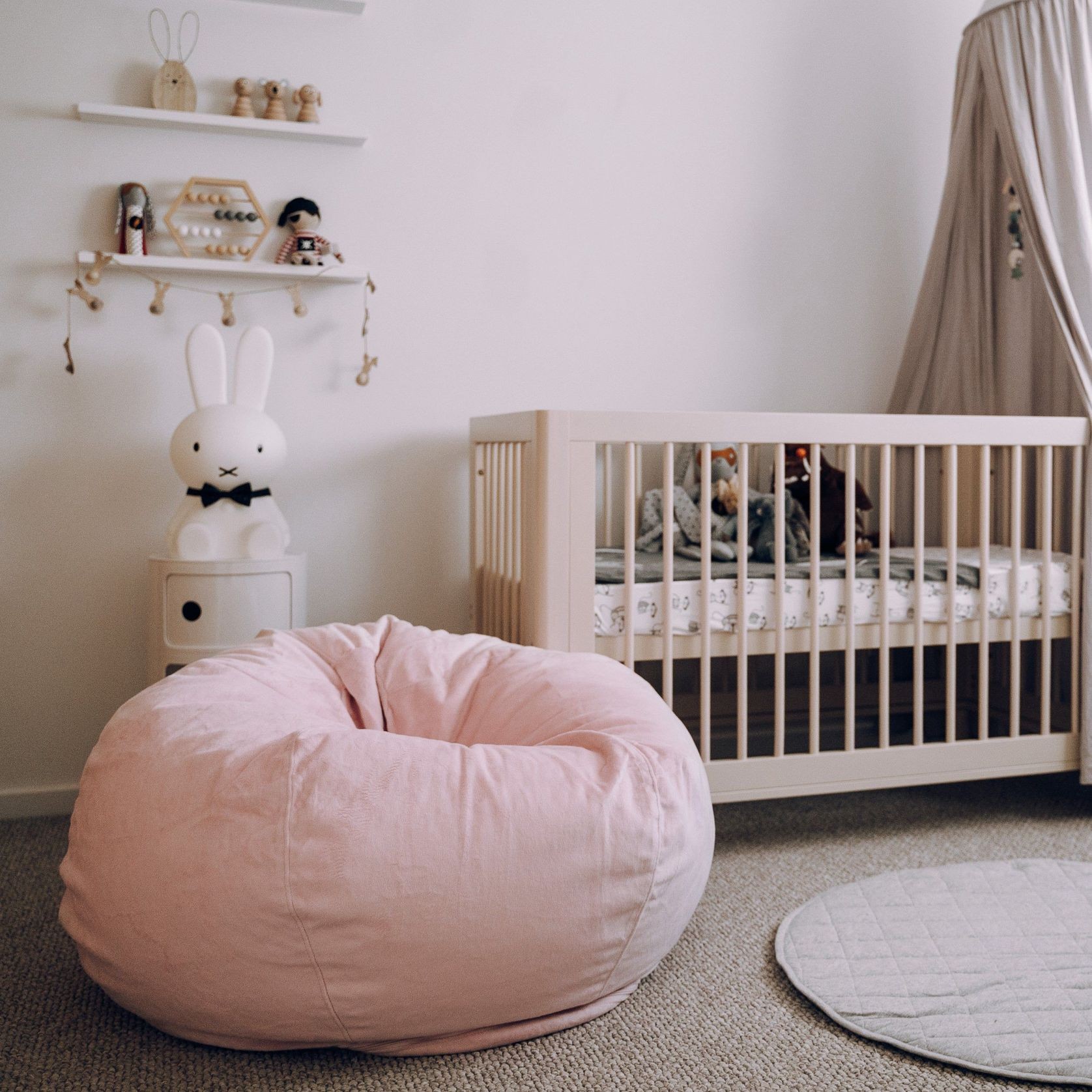 Pierre Fur Bean Bag - Blush Pink gallery detail image