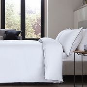 Plaza Collection White Quilt Cover Set - Black Piping gallery detail image