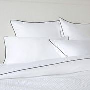 Plaza Collection White Quilt Cover Set - Black Piping gallery detail image