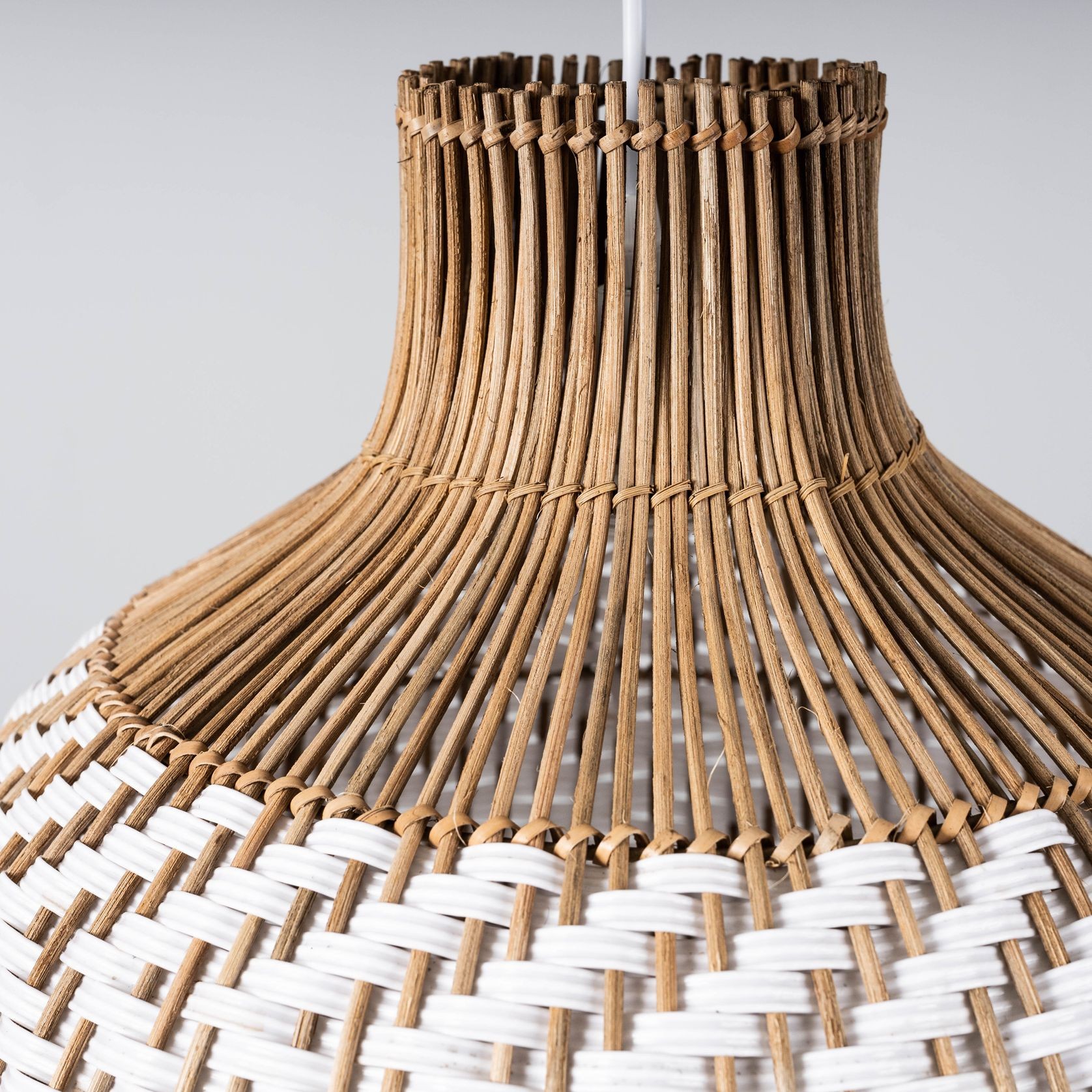 Bondi White Rattan Pendant Light gallery detail image