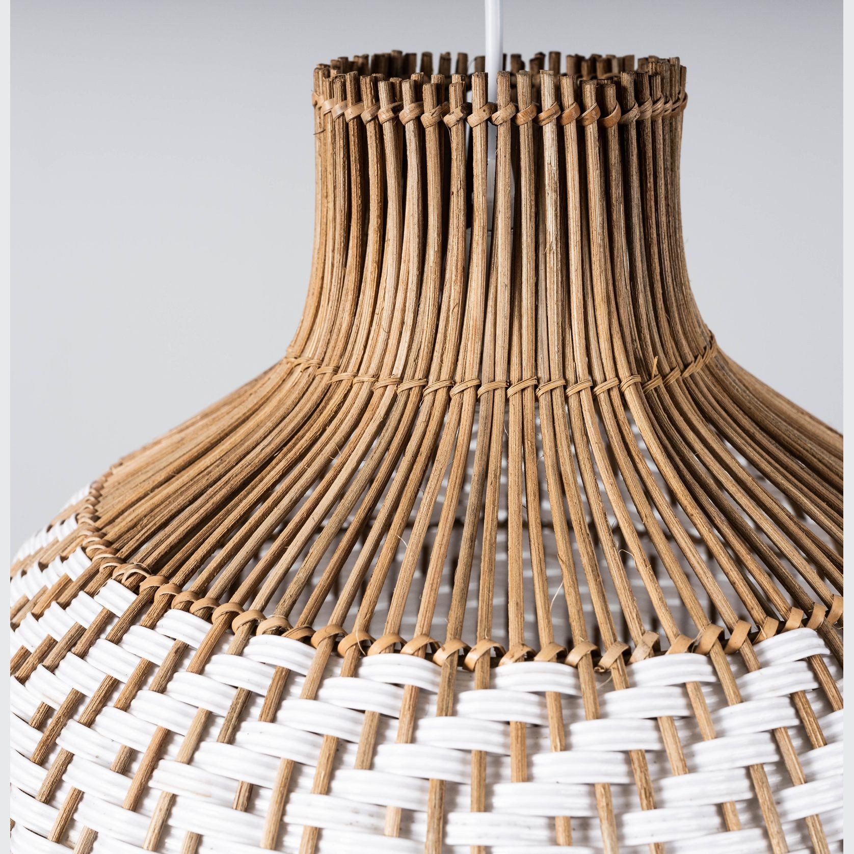 Bondi White Rattan Pendant Light gallery detail image