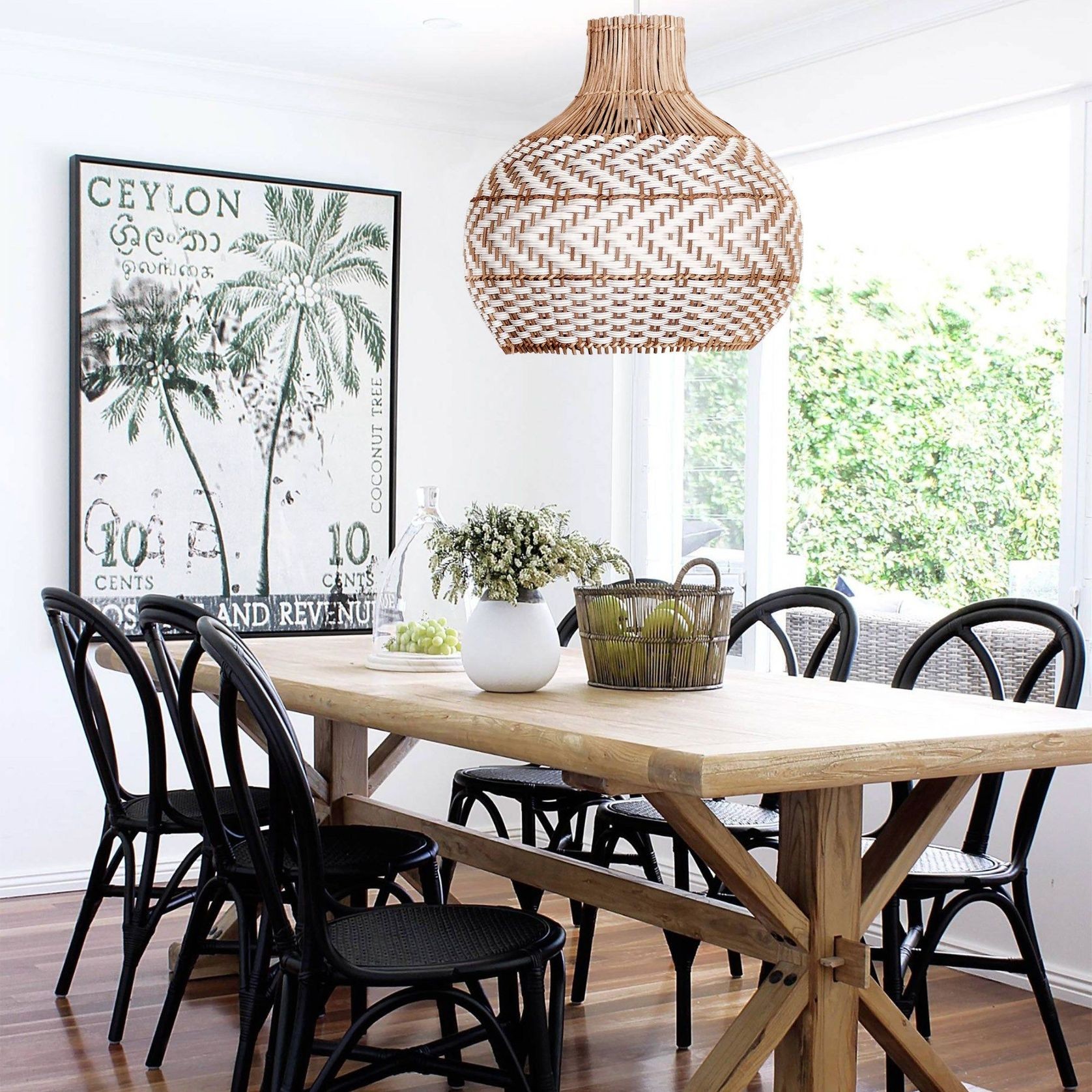 Bondi White Rattan Pendant Light gallery detail image