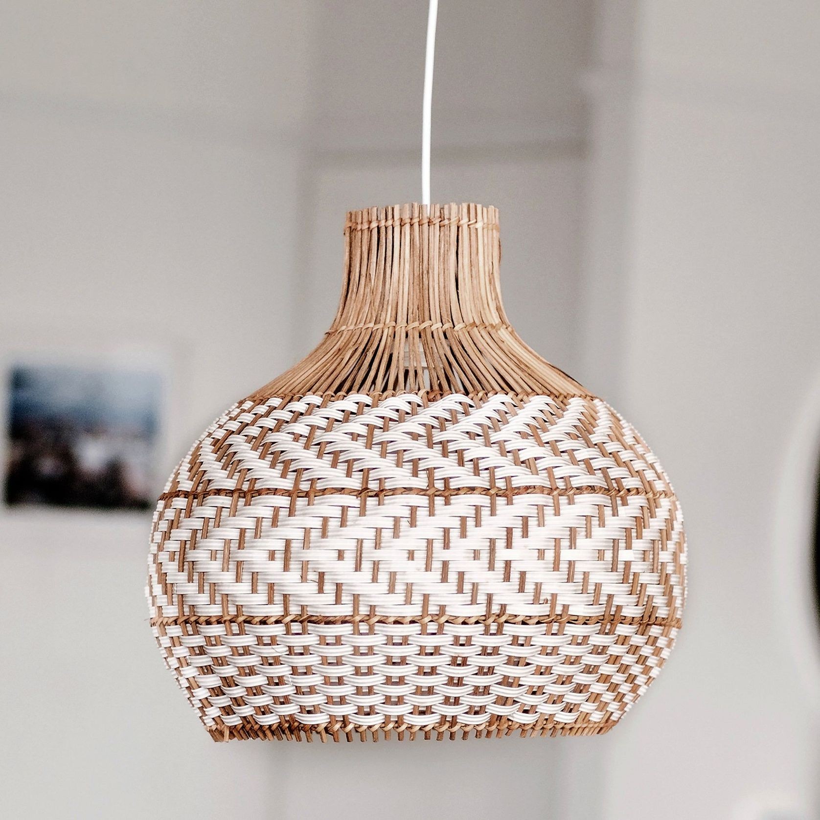 Bondi White Rattan Pendant Light gallery detail image