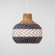 Bondi Blue Rattan Pendant Light gallery detail image