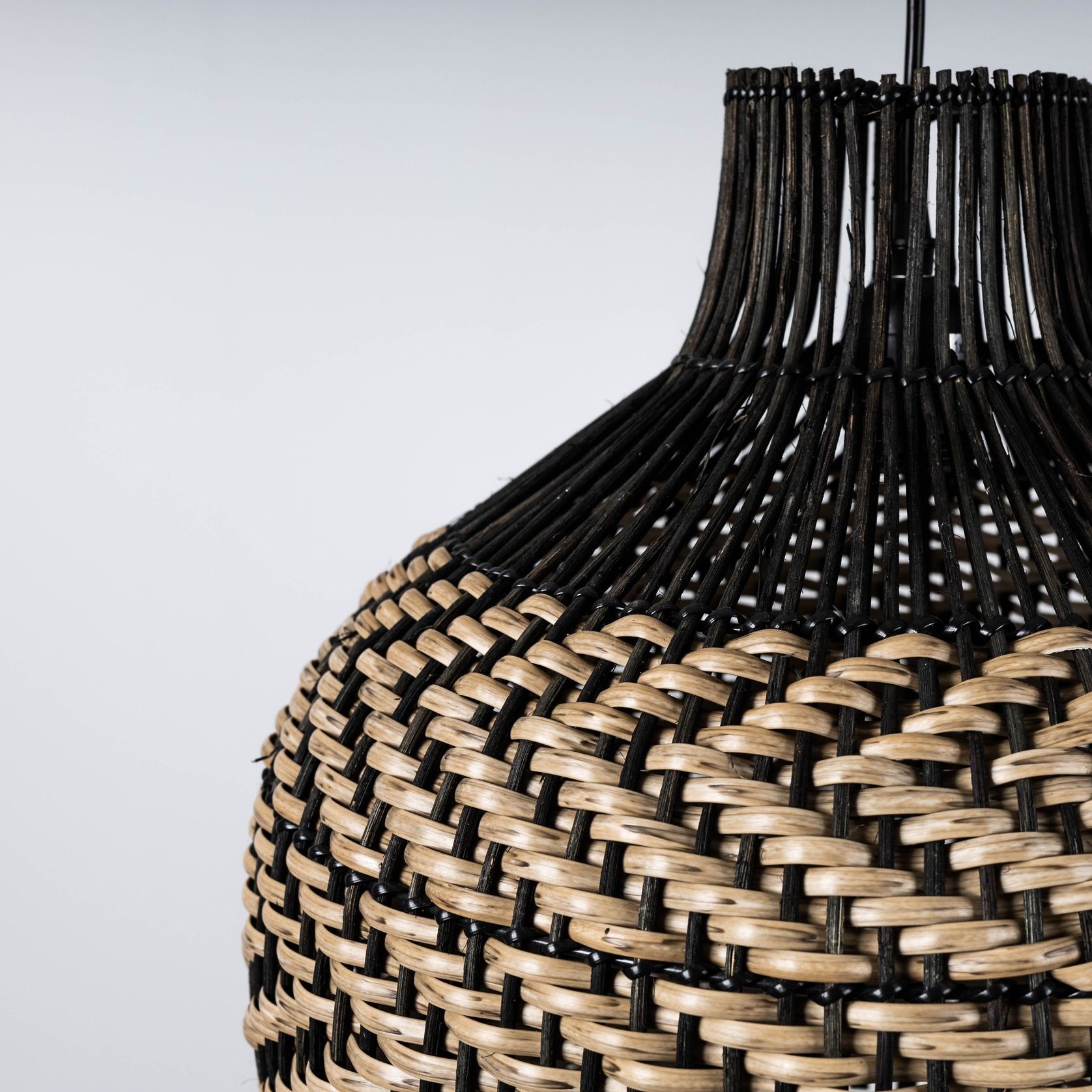 Bondi Black Rattan Pendant Light gallery detail image