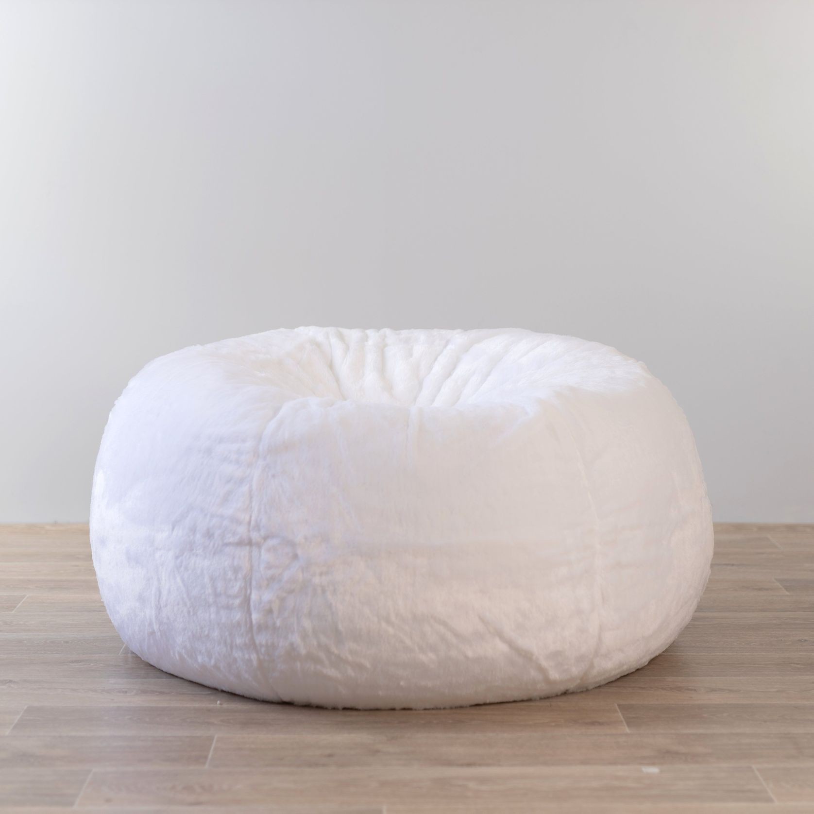 Plush Fur Bean Bag - White Cloud gallery detail image