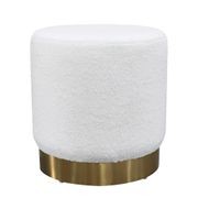 Boucle Ottoman Stool - Gold Base - 40cm gallery detail image
