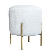 Boucle Ottoman Stool - Gold Frame gallery detail image