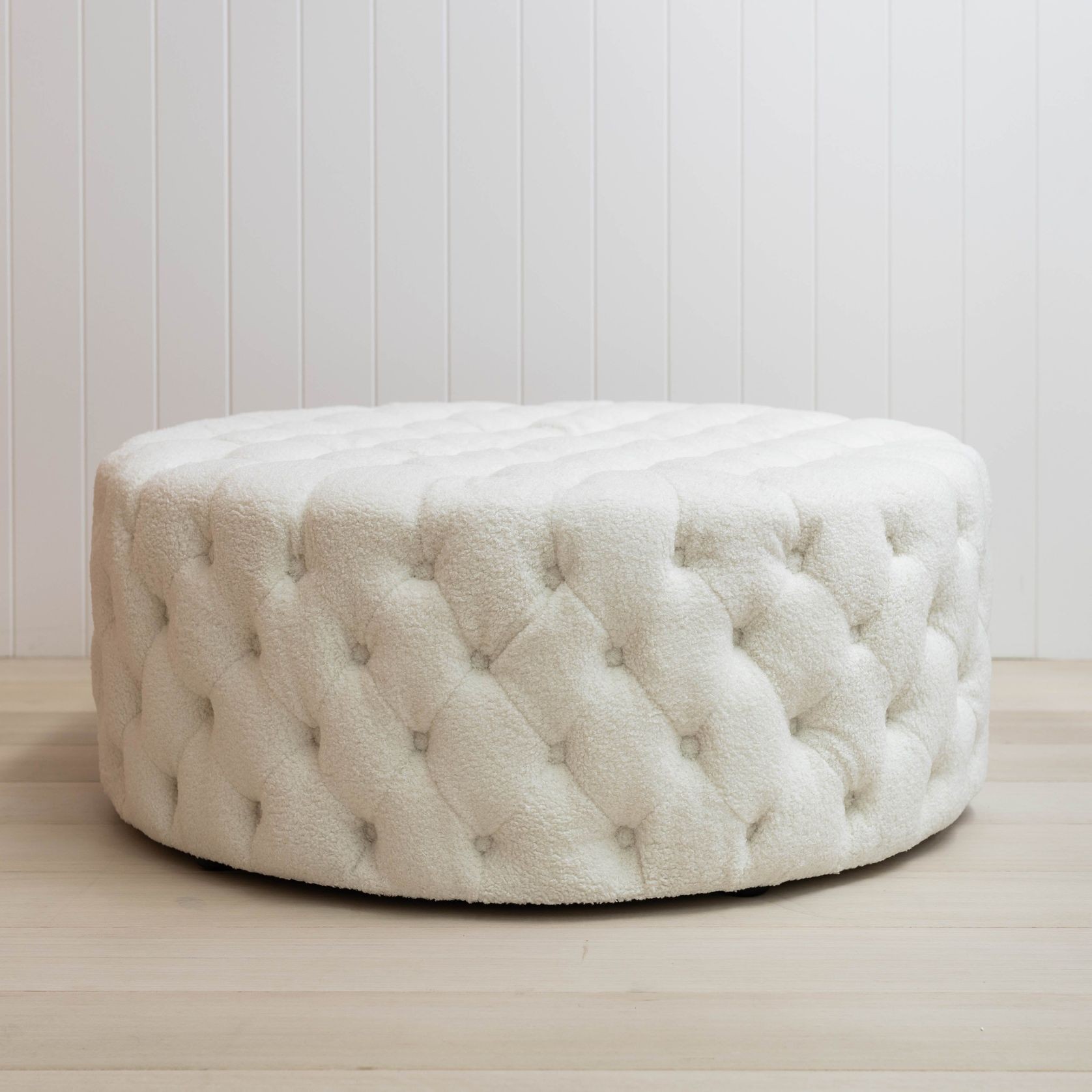 Goya Boucle Tufted Ottoman - 90cm gallery detail image