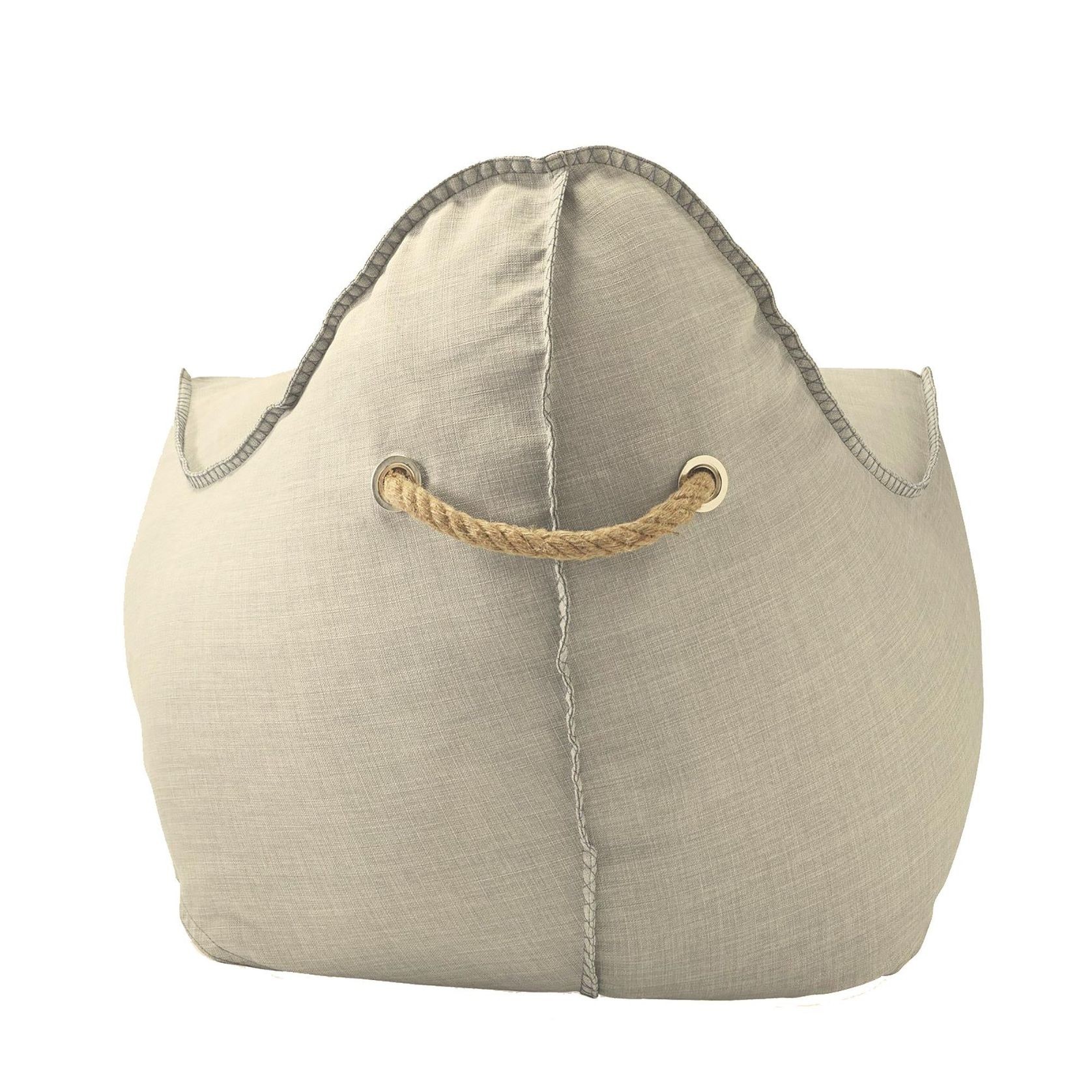Linen Bean Bag and Ottoman - Natural gallery detail image