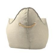 Linen Bean Bag and Ottoman - Natural gallery detail image