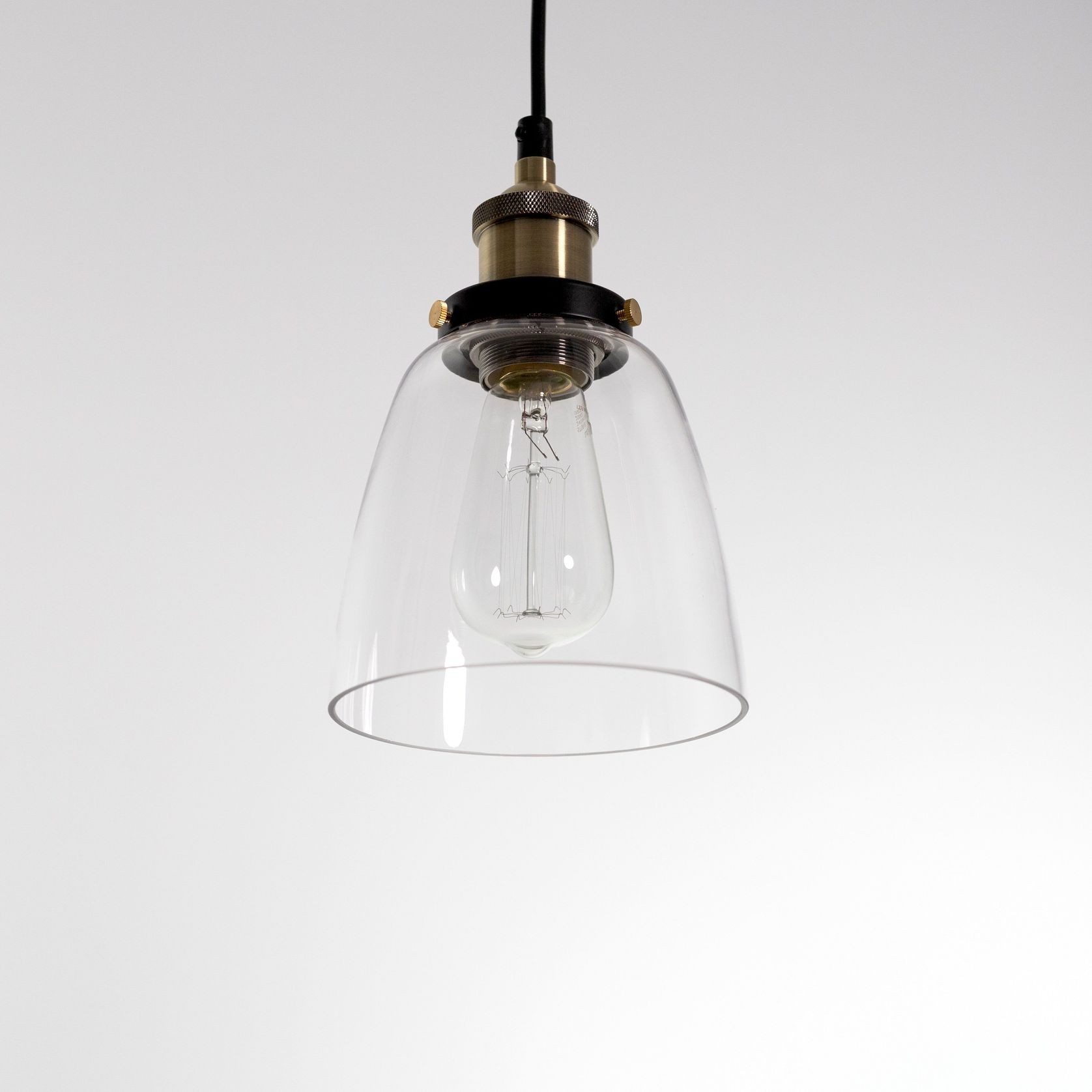 Lucy Glass Pendant Light - Brass gallery detail image
