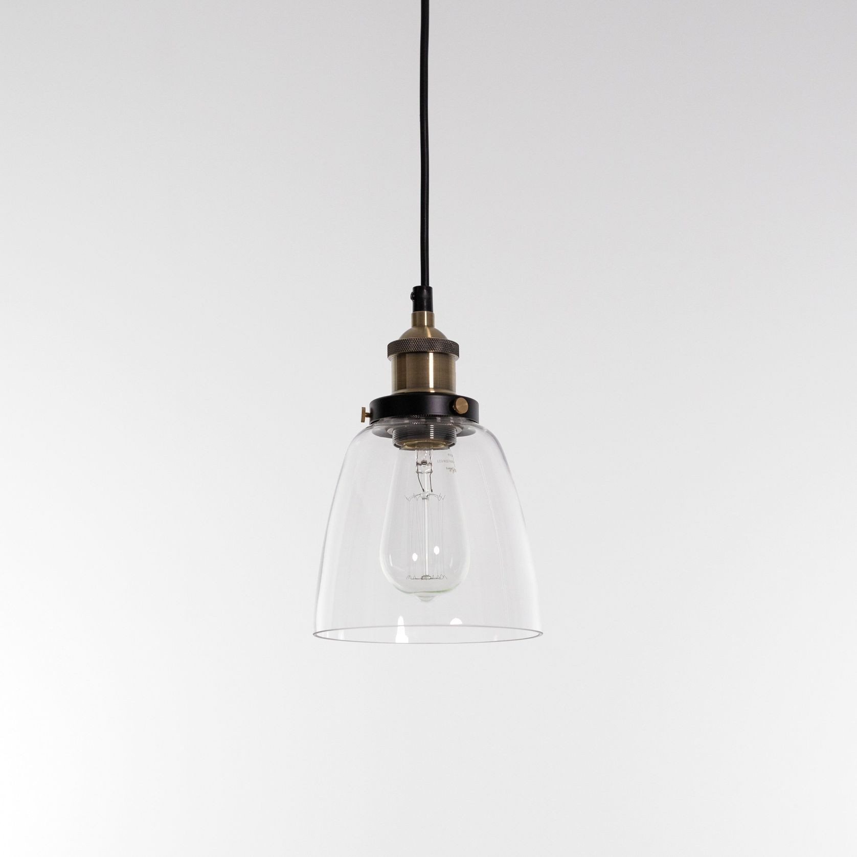 Lucy Glass Pendant Light - Brass gallery detail image