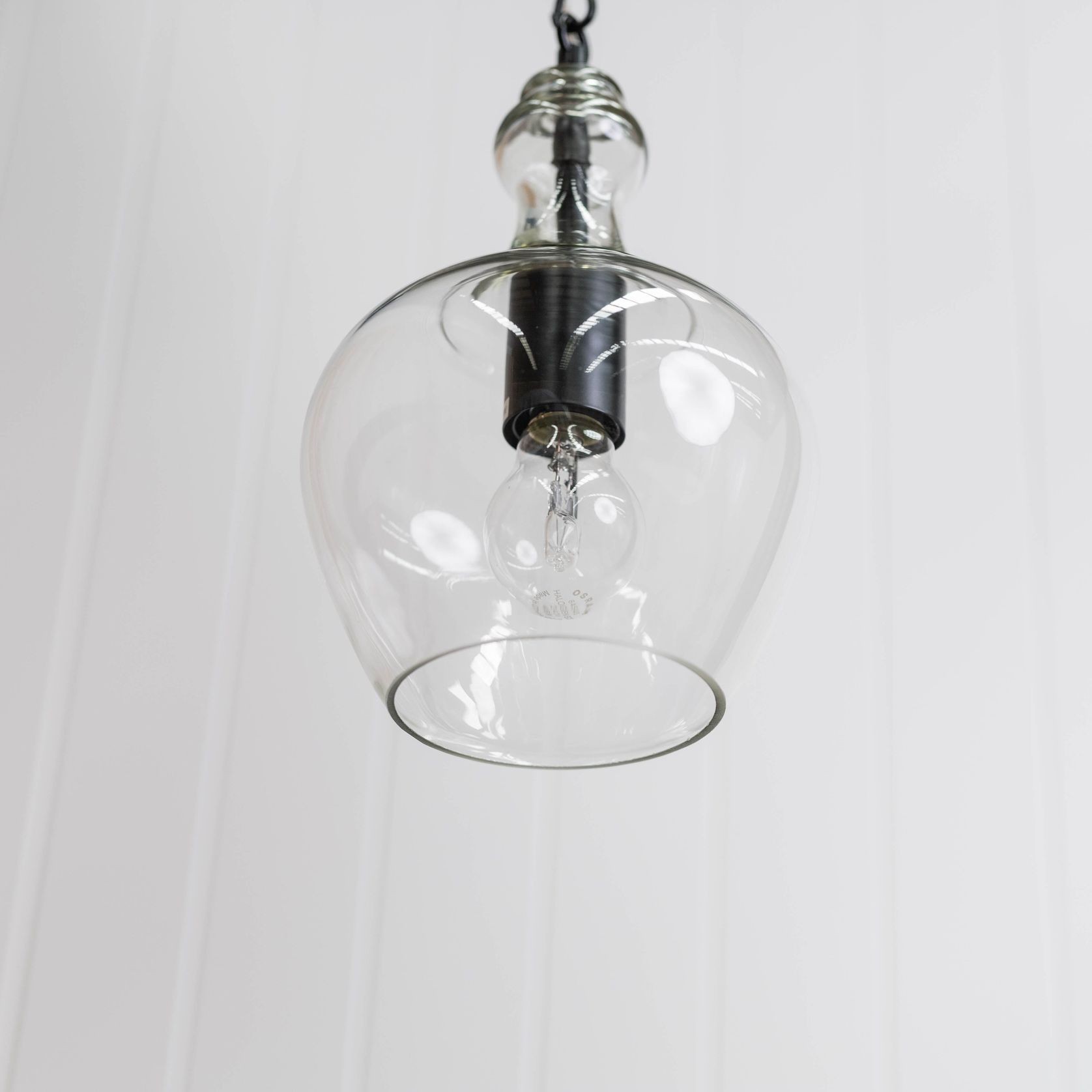Valentine Glass Pendant Light - Matt Black gallery detail image
