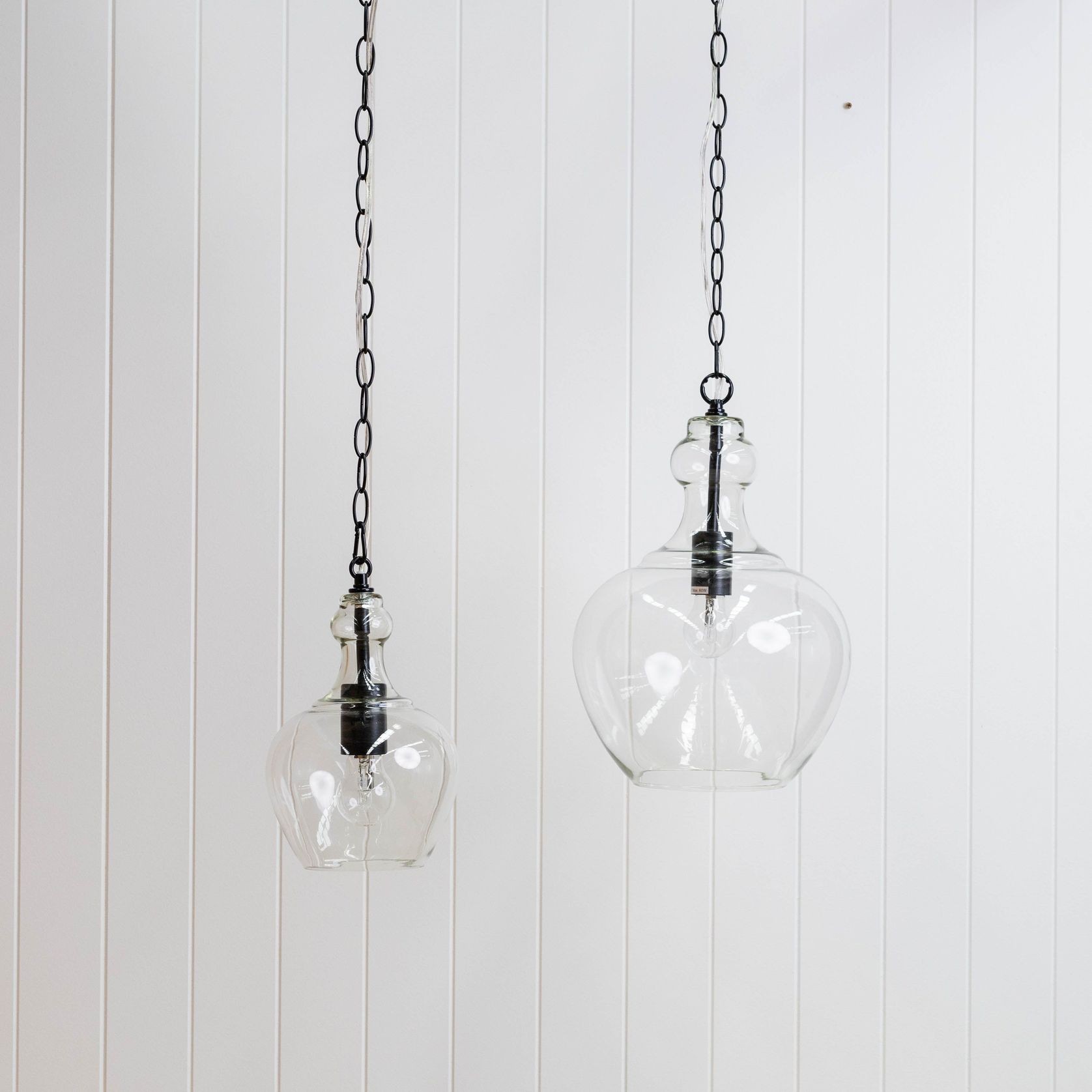 Valentine Glass Pendant Light - Matt Black gallery detail image
