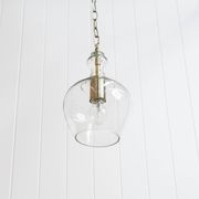 Valentine Glass Pendant Light - Antique Brass gallery detail image