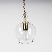 Valentine Glass Pendant Light - Antique Brass gallery detail image