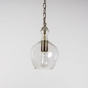 Valentine Glass Pendant Light - Antique Brass gallery detail image