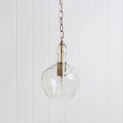 Valentine Glass Pendant Light - Antique Brass gallery detail image