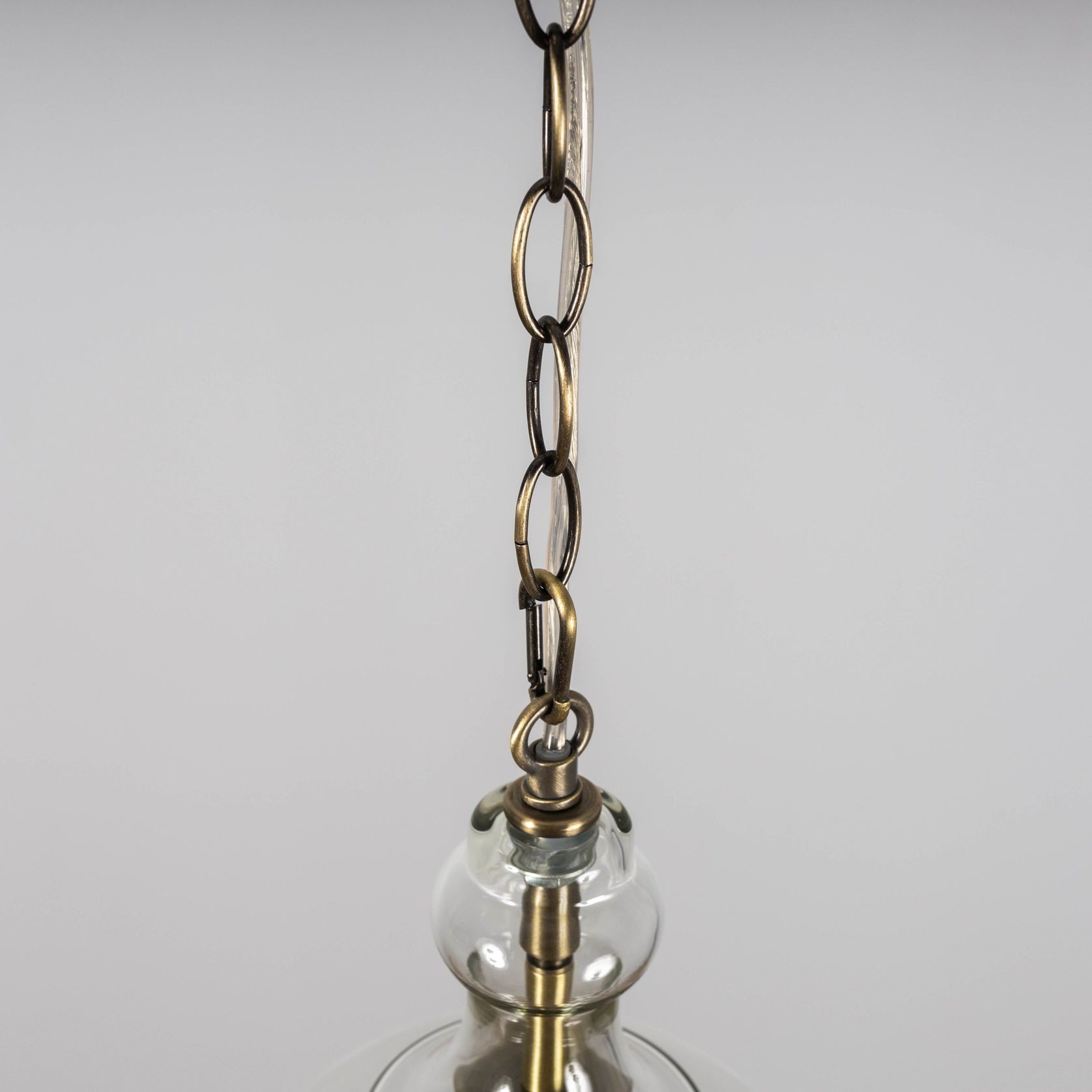 Valentine Glass Pendant Light - Antique Brass gallery detail image