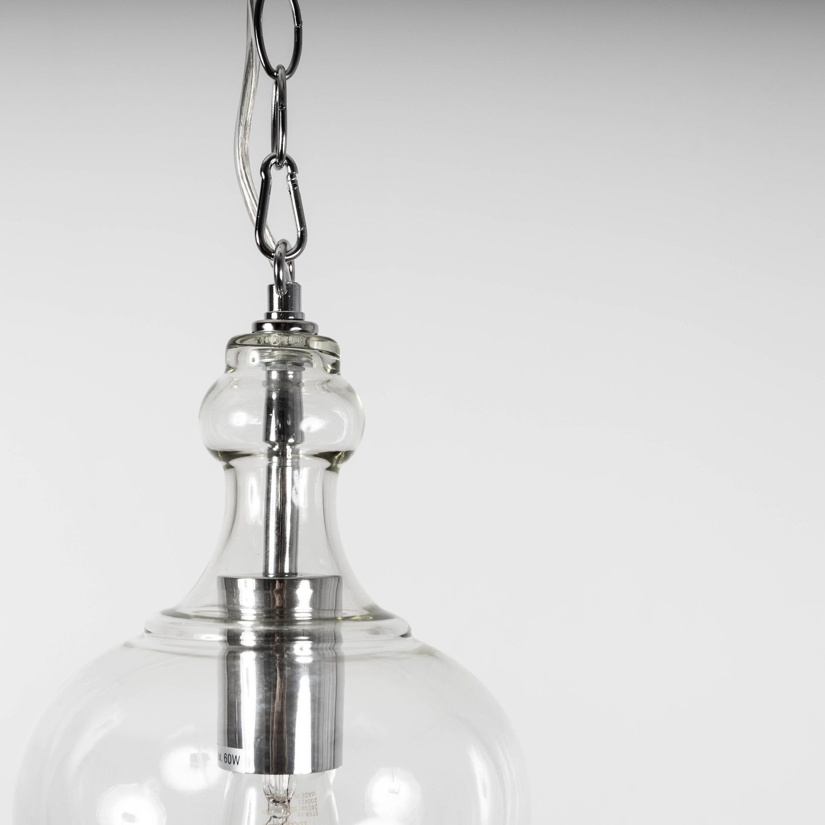 Valentine Glass Pendant Light - Chrome gallery detail image